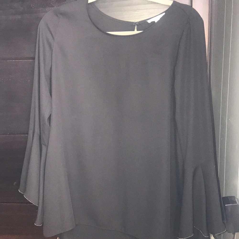 Halston Woman’s Black Blouse with Bell Sleeves